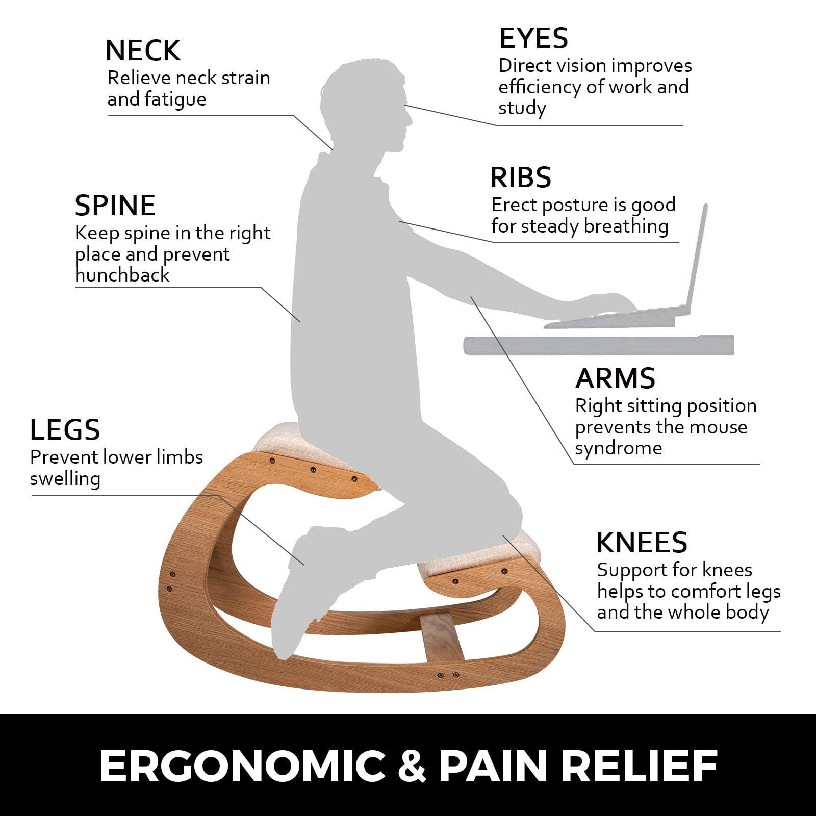 ergonomic kneeling chair heavy duty product