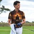 thumbnail image 3 of Balery Western Rainy Desert Cowboy Camisa Polo de Hombre con Estampado, de Manga Corta y Tejido Medio, Camisa Tipo Golf Polo-4X-Large, 3 of 6