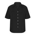 thumbnail image 5 of LEKWK Linen Button Down Shirt Women Collared Pleated Front Business Casual Tops Short Sleeve Dressy Tops Lapel Neck Smart Elegant Office Wear, 5 of 7