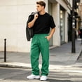 thumbnail image 7 of Hsovts Mens Oversized Baggy Sweatpants Wide Leg Design Soft Fleece Loungewear Pockets Ideal For Gym And Outdoor Activities Dark Green 2xL, 7 of 7
