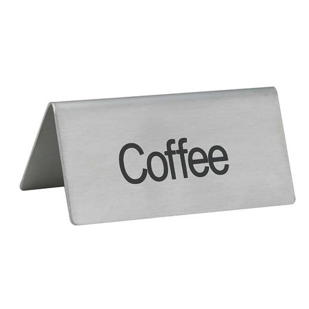Winco Coffee - Winco SGN-103 Stainless Steel Tent Sign,