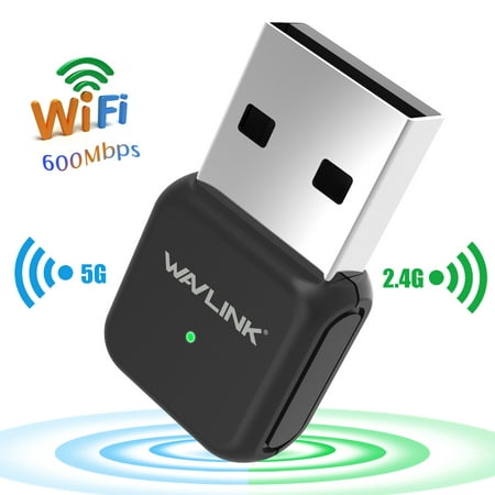 Wavlink 600Mbps USB Wi-Fi Adapter  2.4G/5G Wireless Dual Band Ethernet Network LAN Card Dongle for Laptop Desktop Win XP/7/8/10 , Mac OS X (Best Usb To Ethernet Adapter)