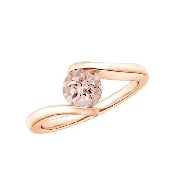 Rose Gold Morganite Engagement Ring 1.00 Carat Morganite Solitaire Engagement Ring on 10k Rose Gold