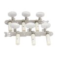 thumbnail image 4 of Classical Guitar Tuning Pegs Set (2 Pieces: Left & Right), Gear-Type Button Design, Alloy Base with Plastic Column, 35mm Standard Spacing, Durable Replacement Tuners for Classic Guitars, Silver, 4 of 7