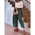 thumbnail image 4 of Katigan Womens High Waist Wide Leg Pants Loose Fit Casual Linen Blend Trousers Comfort Green XL, 4 of 5