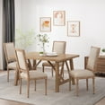 thumbnail image 2 of Noble House Robin French Wood Upholstered Dining Chair, Set of 4, Beige, 2 of 9