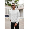 thumbnail image 4 of COOFANDY Men's Hooded Sweatshirts Long Sleeve Casual Waffle Knit Pullover Hoodies with Kanga Pocket, 4 of 7