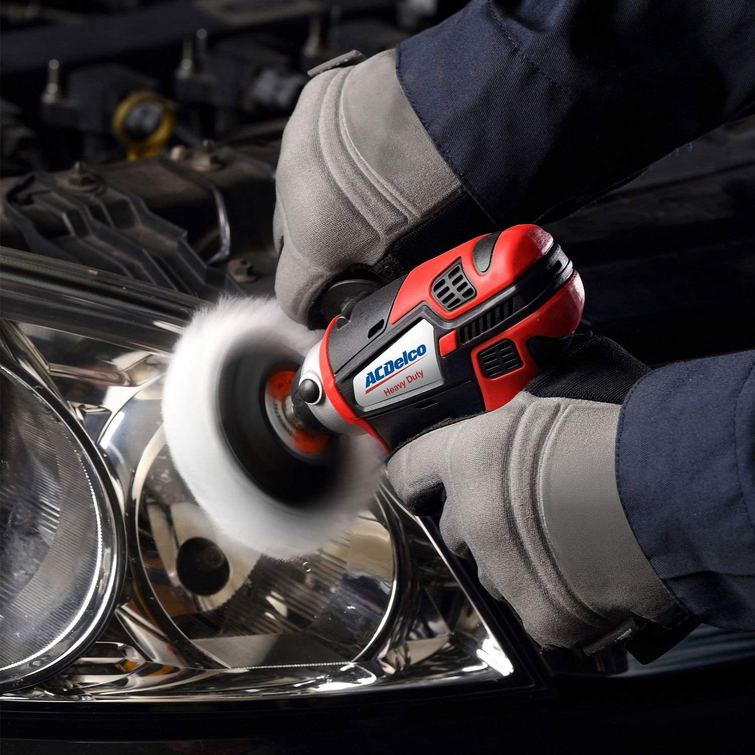 ACDelco ARW12103-K13 G12 Series 12V Cordless Li-ion 3" Mini Polisher, 3/8" Impact Wrench & Brushless Ratchet Wrench Combo Tool Kit with 2 Batteries