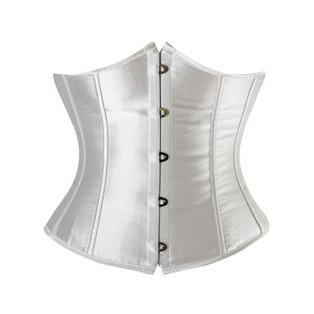 

DODOING Womens Sexy Satin Underbust Waist Training Corset Shaper for Weight Loss Size S-6XL+ G-string
