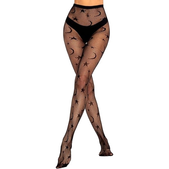 ZC Womens Black Fishnets Fishnet Stockings Tights Pantyhose Sexy Patterned Black Mesh Pantyhose