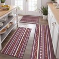 thumbnail image 2 of Red Boho Ethnic Geometric Pattern Kitchen Rugs Sets Of 3,Kitchen Runner Rugs Non Skid Washable,Decorative Kitchen Floor Mats for Kitchen,Sink,Laundry,17"x30"+ 17"x47" + 17"x59", 2 of 6