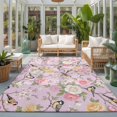 thumbnail image 2 of Area Rugs 3'x5', Pink Spring Floral Carpet Runner Indoor Outdoor Rugs Home Decor Aesthetic, Elegant Farmhouse Flowers Birds Watercolor Non Slip Mats Washable Accent Rug for Living Room Bedroom, 2 of 8