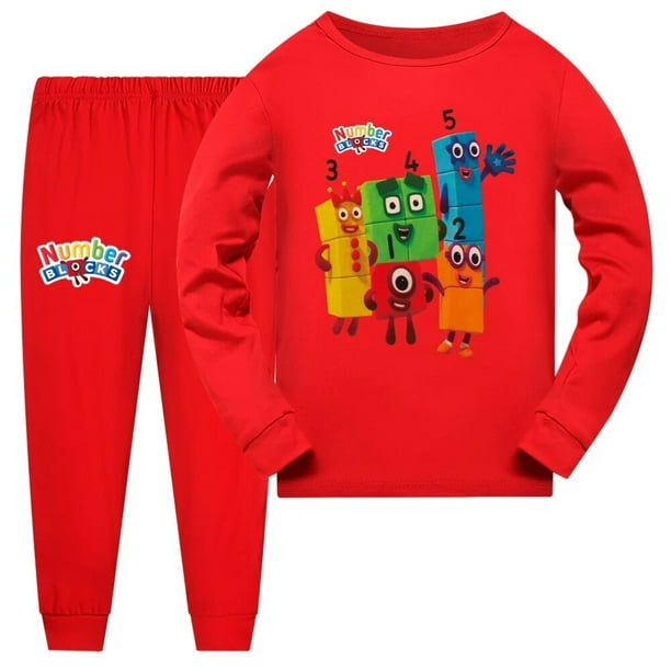 Ropa de bloques de números a la moda, ropa de casa para niñas pequeñas, pijamas para niños pequeños, pijamas para adolescentes y niños, Pijama de Navidad para niños