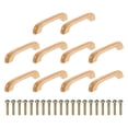 thumbnail image 1 of Uxcell 10Pcs Tiradores de Cajón de Madera, Espaciado de Agujeros de 96mm/3.8" Tiradores de Gabinetes de Madera de Haya, 1 of 6