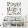 thumbnail image 2 of WOBOGO Rose Pattern in Gray and White Tones Tapestry 60×51in Home Living Room Bedroom Wall Hanging Ornaments, 2 of 10