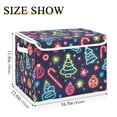 thumbnail image 5 of Yayeee Collapsible Cube Storage Bin with Lid Fabric Closet Decorative Basket with Handles, Neon Christmas, 5 of 7