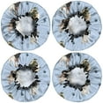 thumbnail image 2 of Shower Caps,Pug and Footprints Waterproof Shower Cap for Women 4 Pieces,Double Reusable Hair Cover for Shower PEVA Elastic Stretch Hem, 2 of 7