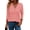 Pink, variant on 3/4 Length Sleeve Womens Tops V Neck Tunic Shirts Loose Curved Hem Blouses Dressy Casual M-3XL