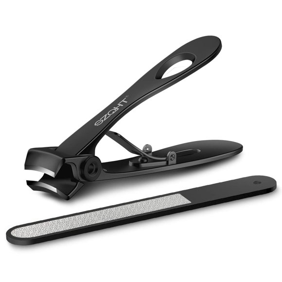 SZQHT Cortaúñas para uñas duras o uñas gruesas de los pies, cortaúñas de acero inoxidable resistente, cortaúñas para hombres mayores, adultos mayores (negro)