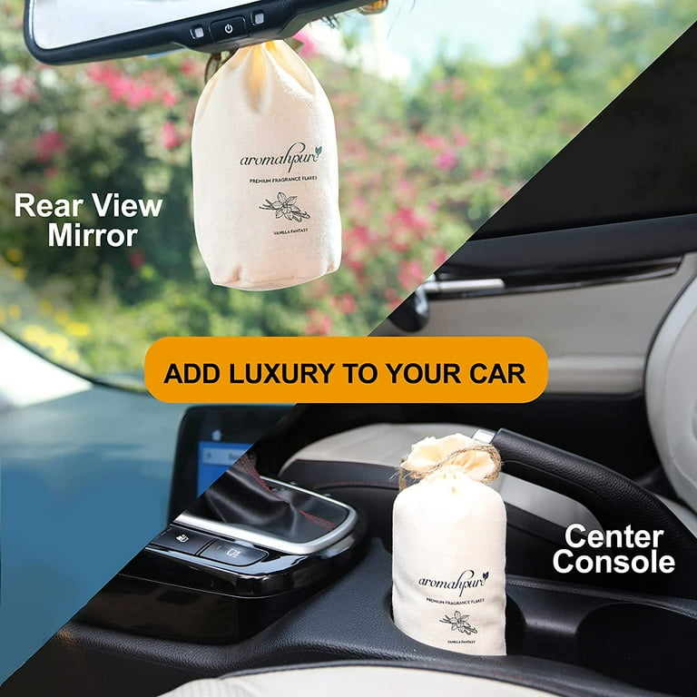 Aromahpure Premium Car Air Freshener - Vanilla Scent - Luxuxry Fragrance -  1.7 Oz, 3 Pack - 90 Days - Organic Natural Made up of Essential Oil, Garin  & Grain Flakes Chemical Free Odor Eliminator 