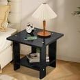 thumbnail image 5 of Modern Wooden Side Table - Compact Sofa Table, Bedside Shelf & Coffee Table for Small Spaces, Brown/White/Black/Gray, 12.2X11.81X11.81 Inches, 5 of 6