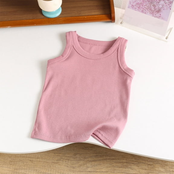Chbgutlmr Boys Girls Tank Tops Sleeveless Crew Neck T-Shirts Casual Summer Comfy Breathable Tops for 2-13 Years Kids Children