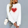 thumbnail image 6 of UTSJKR Valentine Shirts for Women Oversized Heart Print Crewneck Shirts Causal Long Sleeve Tunic Top Loose Graphic Tee White M, 6 of 7