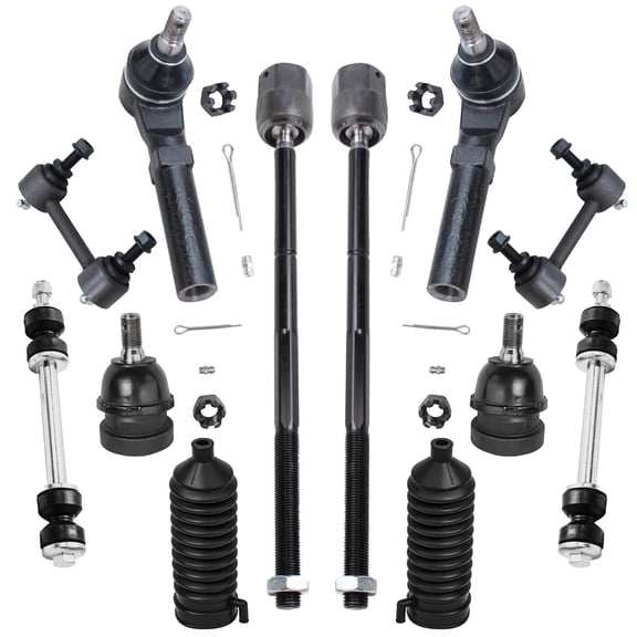 Detroit Axle - Front Sway Bars Lower Ball Joints Inner & Outer Tie Rods Boots Replacement for 1994-2004 Ford Mustang