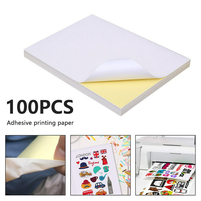 Willstar A4 Sticker Paper, A4 White Matte Self Adhesive/Sticky
