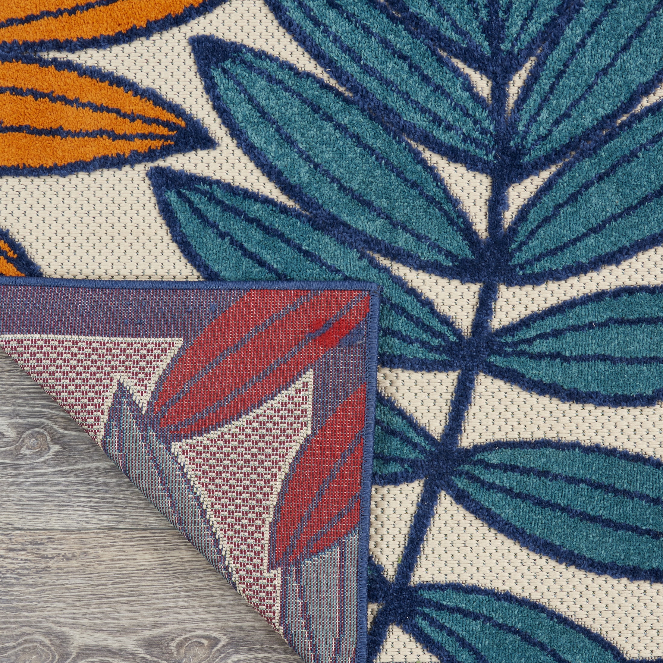 Nourison Aloha Indoor/Outdoor Tropical Botanical Multicolor 10' x 14' Area Rug, (10' x 14')