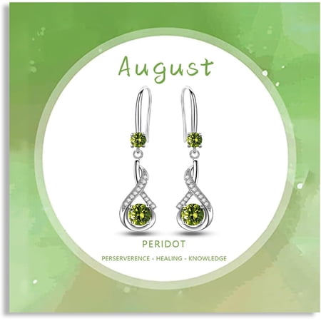 Infinity Silver Plated Birthstone Earrings for Women With Cubic Zirconia hypoallergenic skin-friendly Dangle Drop Earrings Silver Plated Hoop Earring intended for Women Birthday Gift for Her[o099]