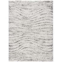 SAFAVIEH Courtyard Robena Abstract Indoor/Outdoor Area Rug, Ivory/Grey, 5'5" x 7'7"