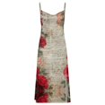 thumbnail image 4 of Newspaper Print Women's Sexy Cowl Neck Maxi Dress Spaghetti Straps Bodycon Dresses Party Cocktail, 4 of 7