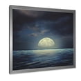thumbnail image 2 of Designart 'Super Moon Over The Blue Sea' Nautical & Coastal Framed Art Print, 2 of 4