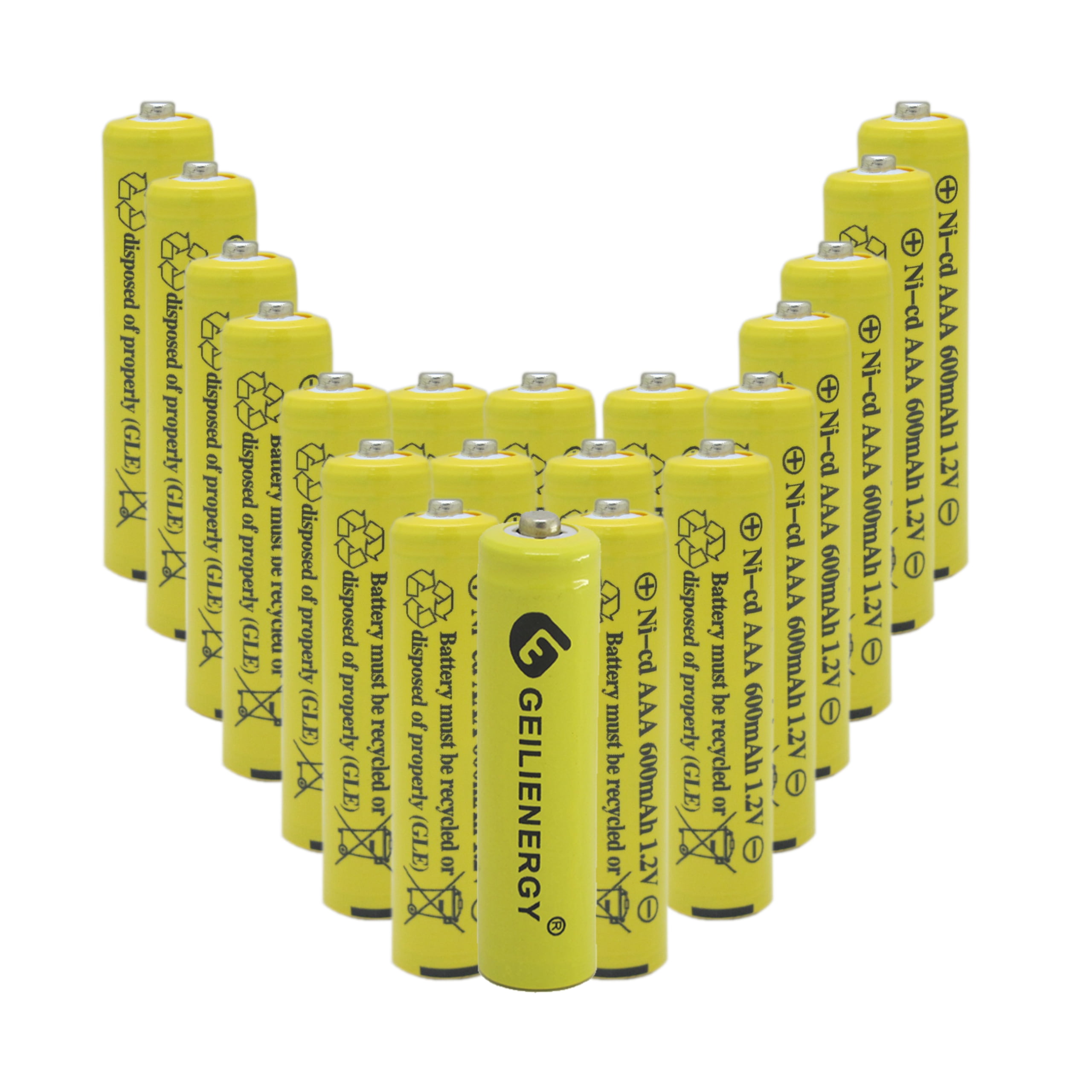 GEILIENERGY Solar Light Batteries AAA NiCd AAA 600mAh 1.2V Rechargeable