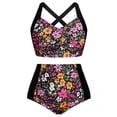 thumbnail image 1 of Traje de baño Hanna Nikole para mujer, 2 piezas, tallas grandes, 22+, con estampado floral, 1 of 3