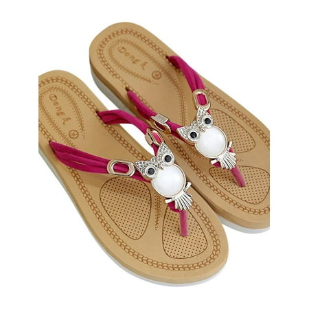 

Topumt Women s Beaded Waterproof Sole Thong Flip-Flop Sandals