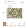 thumbnail image 2 of Green Boho Washable Area Rug 3'x5', Farmhouse Tribal Vintage Tribal Texture Woven Cotton Tassels Kitchen Rugs, Non Slip Indoor Door Mat Throw Carpet for Entryway Living Room Nursery Laundry Room, 2 of 9