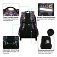thumbnail image 4 of FORMRS Unisex Backpack Elementary School Travel Bookbag with Reflective Stripes, Geometric Eagle, 4 of 7