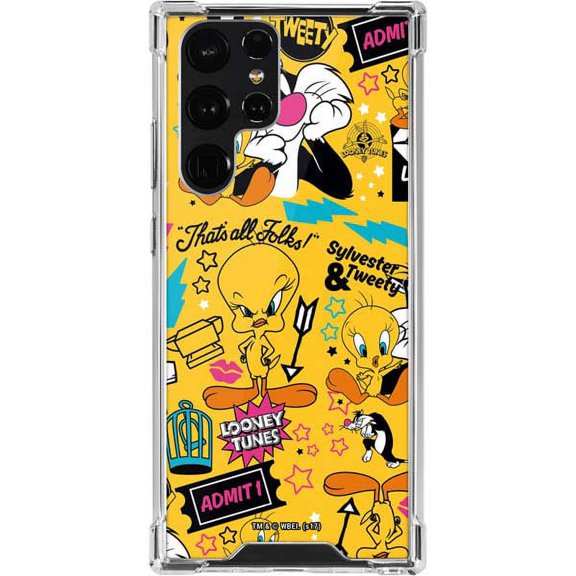 Skinit Cartoons Tweety and Sylvester Patches Galaxy S22 Ultra Clear Case