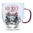 thumbnail image 1 of Taza de cristal Silver Buffalo Disney Mickey Minnie 414 ml con purpurina, 1 of 9