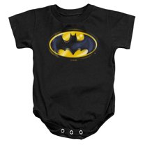 Batman Batman Airbrush Logo Unisex Infant Snap Suit for Baby (12 Months) Black