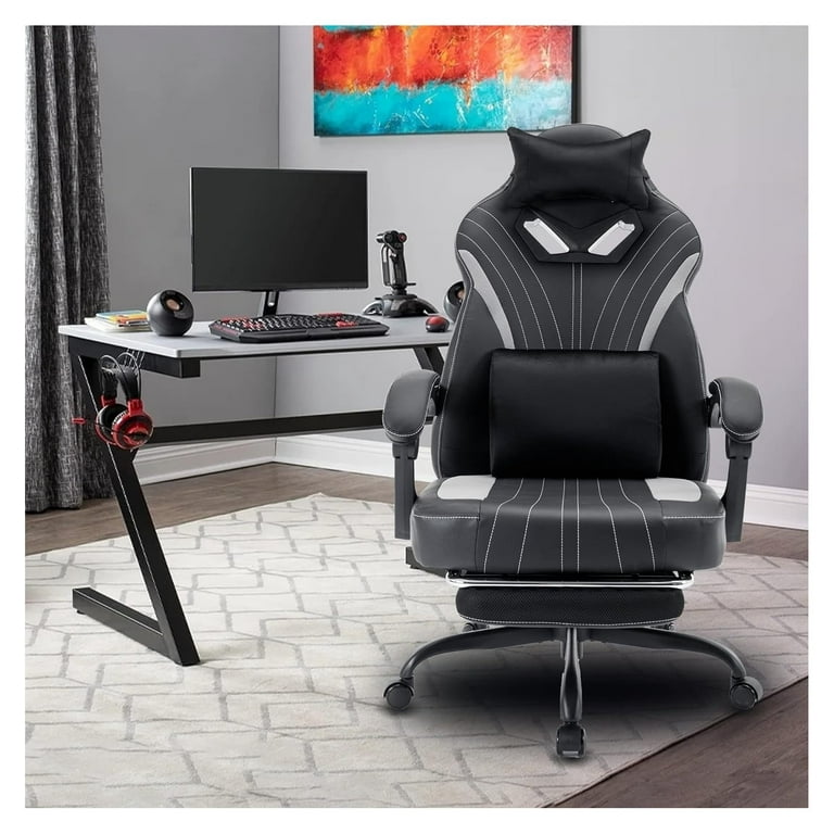 450LBS Load RGB Lighted Massage Gaming Chair, High Back Computer Chair with  Footrest and Lumbar Support, Height Adjustable Gaming Chair with 360 Degree  Swivel Seat and Headrest for Boys Girls Gaming 