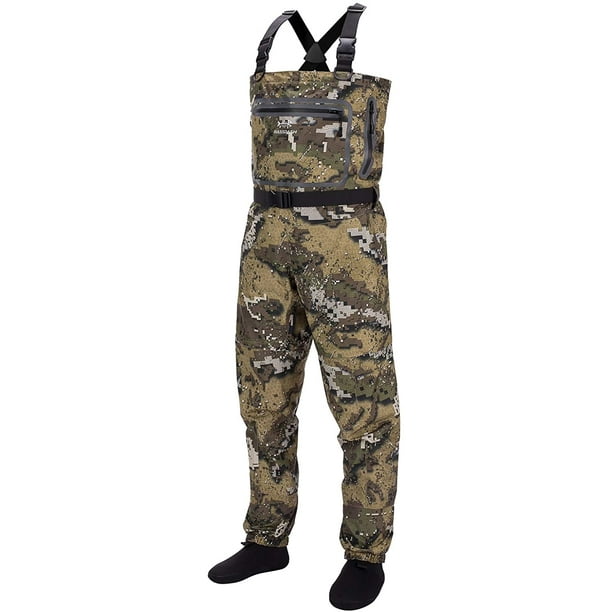 AIMTYD Breathable Ultra Lightweight Veil Camo Chest Stocking Foot Fishing  Hunting Waders for Men in 7 Sizes