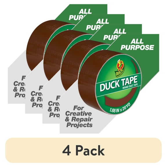 (4 pack) Color Duck Tape Brand Duct Tape, 1.88 in. x 20 yd., Brown