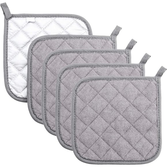 5 Pcs Pot Holders Cotton Made Machine Washable Heat Resistant Potholder, Pot Holder Coasters, Hot Pads, Trivet for Cooking and Baking