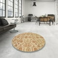 thumbnail image 4 of Ahgly Company Machine Washable Indoor Square Abstract Orange Area Rugs, 3' Square, 4 of 7
