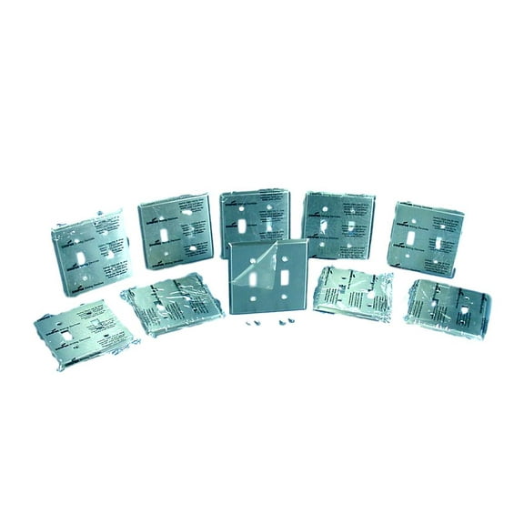 Cooper Wiring Devices 93072 2-Gang Toggle Switch Wall Plate, Standard Size, Stainless Steel (Pack of 10)