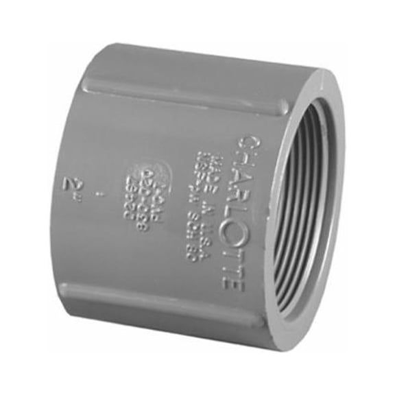 Charlotte Pipe PVC 08102 1200HA Schedule 80 PVC Coupling, Gray, FPT x FPT, 3/4 In. - Quantity 25