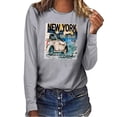 thumbnail image 1 of Blusa de manga larga con cuello redondo suelta informal con estampado de coche para mujer Fridja  hj2508, 1 of 4